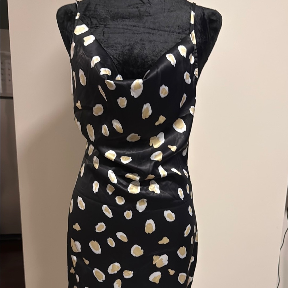 Black and Gold Spotted Maxi Dress